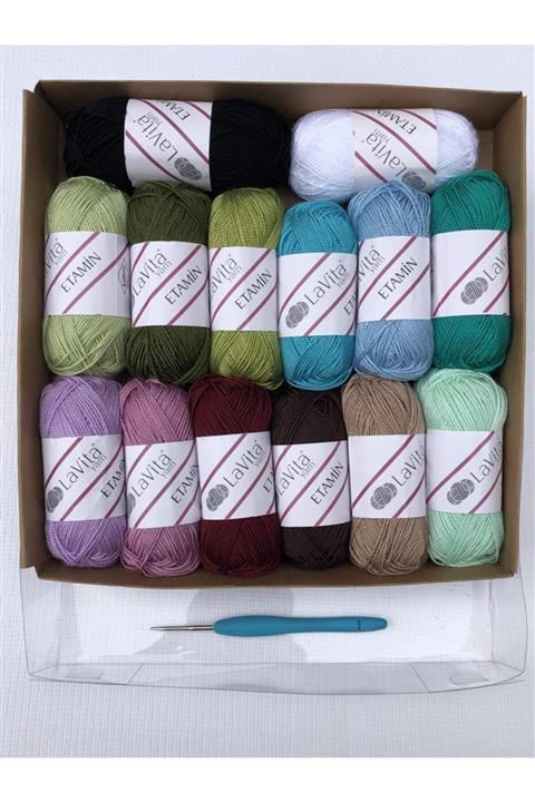 LaVita Yarn Nakışa Başlıyorum Seti :) - (2.num Tığ Hediyeli) - 30 Gr + 130 Mt