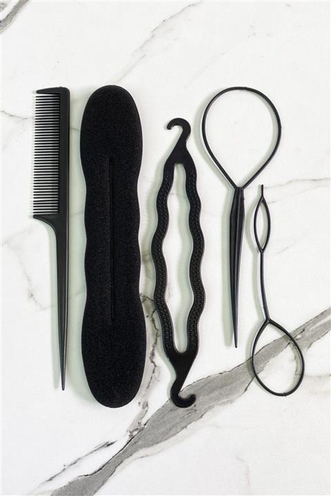 TAKIŞTIR Siyah Saç Topuz Tokası Seti