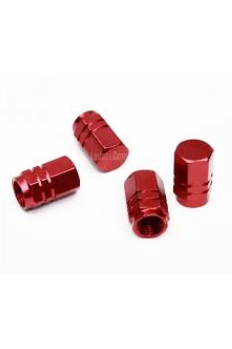 TRENDLIFEOTO Kırmızı Metal Sibop Kapağı Seti