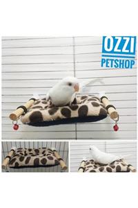 ozzipetshop Muhabbet Kuşu Peluş Tünekli Yatak , Sıcak Uyku Oyuncağı