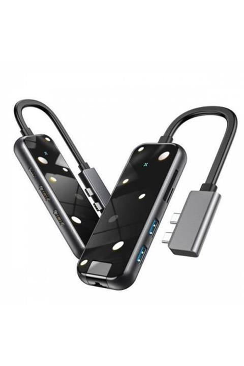 Baseus 7in1 Hub (2*type-c To Hdmı*2+usb3.0*2+sd-tf*1+pd+rj45) Macbook Pro Laptop Tablet Dönüştürücü
