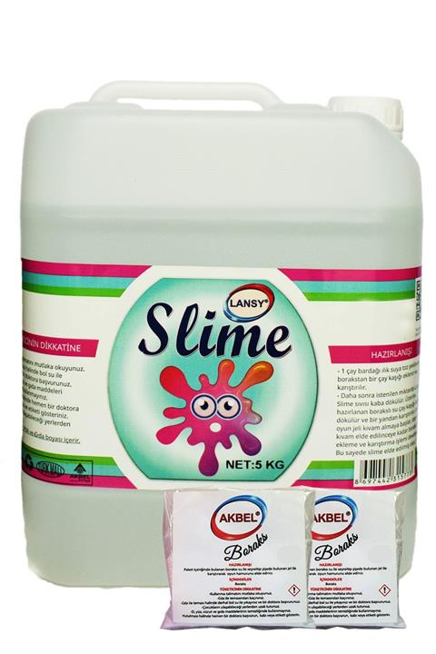 lansy Slime Oyun Jeli Boyasız Şeffaf 5 Kg+200 gr Boraks