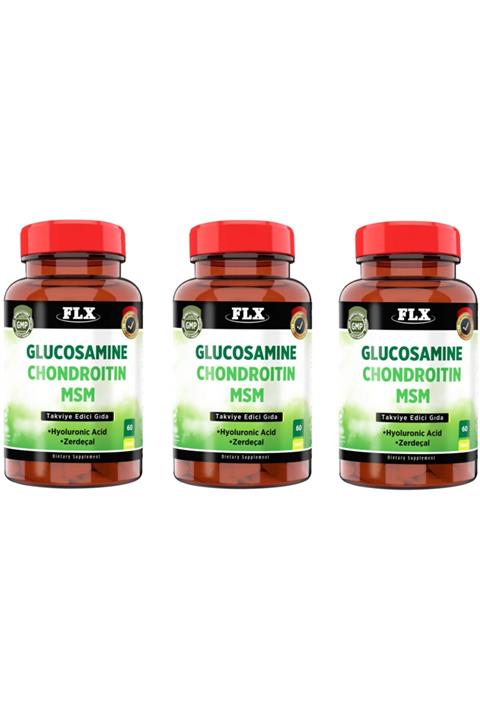 FLX Glucosamine Chondroitin Msm Hyaluronic Acid Zerdeçal 60 Tablet X 3 Kuru