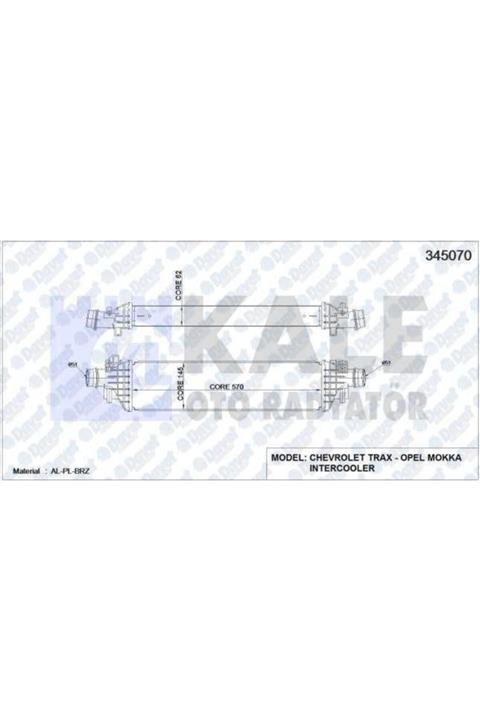 Parçafoni Turbo Radyatoru Intercooler Opel Mokka Chevrolet Trax Al/pl/brz