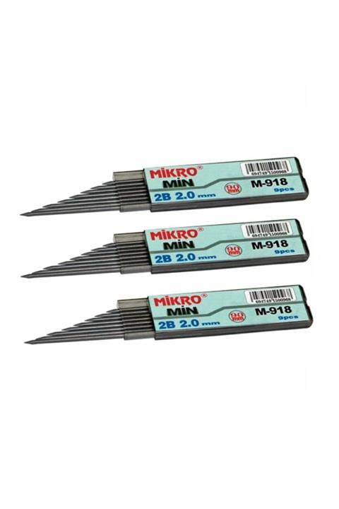 Mikro Kalem Ucu 2.0mm 2b 2b Kalem Ucu 2mm Siyah 3 Adet