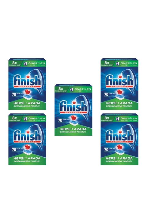 Finish Powerball Hepsi Bir Arada - 5 Kutu * 70 Tablet=350 Tablet