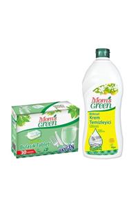 Mom's Green 2'li Set Mom's Green Ekolojik Bulaşık Makinesi Tableti - Bitkisel Krem Temizleyici Mutfak - Limon