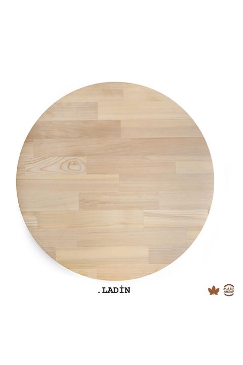 WOODLIFE Yuvarlak Ahşap Plaka Masa Ve Sehpa Tablası Ladin- Çapı 100 Cm - Kalınlığı 18 Mm
