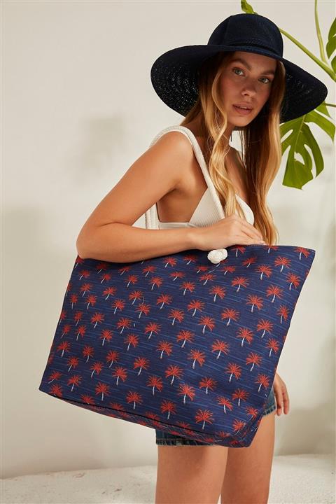 C&City Kadın Lacivert Plaj Çantası Y2670-21