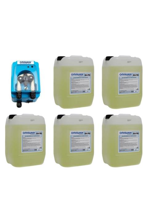 Omniwash Sd-6 Pro 5 X 20 Lt Endüstriyel Bulaşık Makine Deterjanı + Omn-6 Deterjan Pompası