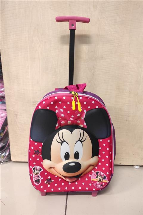 Gölge kemer cüzdan ve çanta Çekçekli Ve Tekerlekli Pembe Mickey Mouse Figürlü Anaokulu Çantası