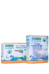 Green Clean Bitkisel Bulaşık Makinesi Tableti 30lu Tuz 1,5 kg 2li Set