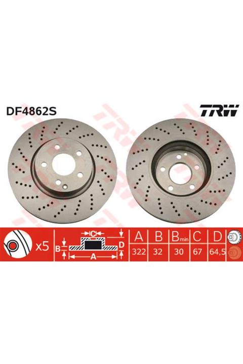 Parçafoni Ön Fren Diski Mercedes C-class 07 ,e-class 09