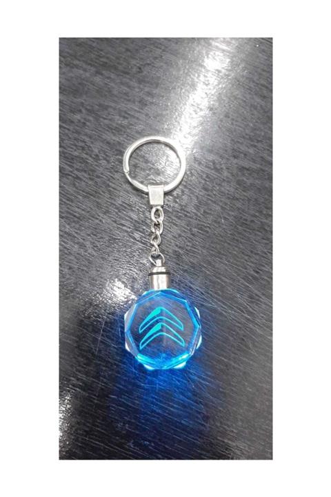 Citroen Logolu Led Işıklı 3D Araba Anahtarlık YEDEK PİL HEDİYE