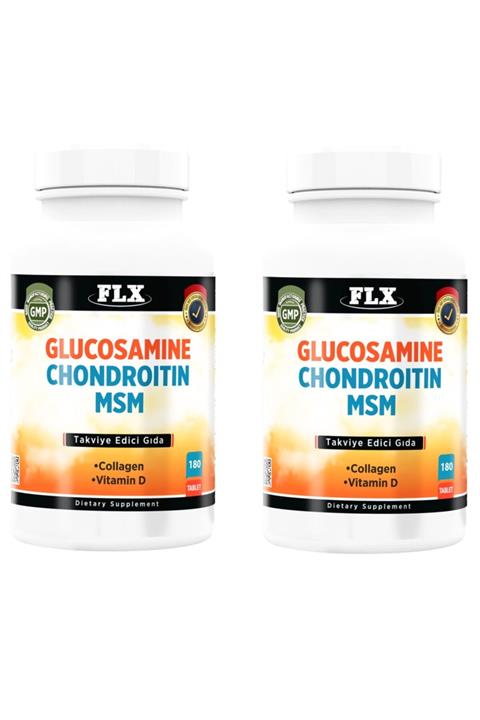 FLX Glucosamine Chondroitin Msm Collagen Vitamin D Glukozamin 180 Tablet X 2 Kutu