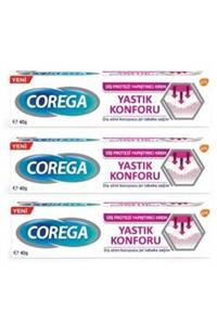 Corega Yastık Konforu Yapıştırıcı Krem 40 Gr 3 Adet