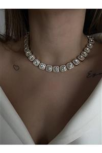 vi store vi jewelry Çelik Baget Taş Choker