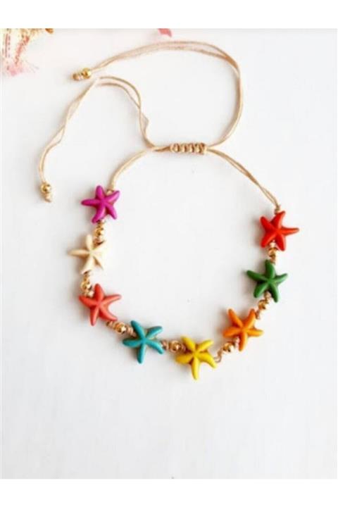 İPAR AKSESUAR Kadın - Renkli Deniz Yıldızlı Hal Hal