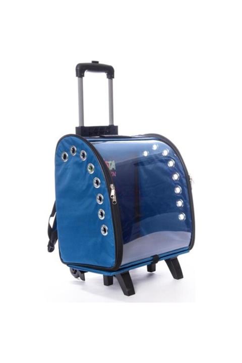 LAVİSTA Volmin Petshop Çekçekli Kedi Köpek Valizi Mavi