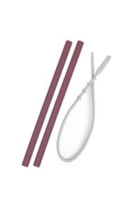 Oioi Silikon Pipet 2li Ve Temizleme Fırçası Bordo