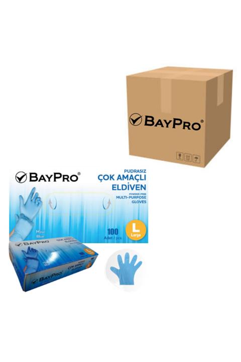 Baypro Mavi Pudrasız Çok Amaçlı Eldiven 1 Koli