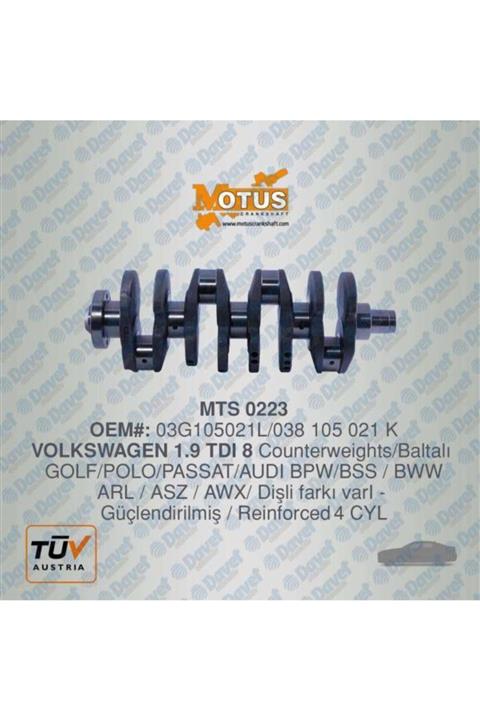 Parçafoni Krank Mılı Volkswagen 1.9 Tdı - Guclendırılmıs