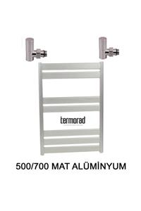 ULUMAK Mat Alüminyum Havlupan 50*70 Cm Termorad Petsa Slim +2 Adet Radyatör Havlupan Vanası Mat 1/2'