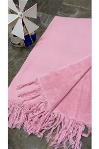 ATLAS HOME TEXTILES Büyük Boy Toz Pembe Peştemal Havlu160x90 Püsküllü