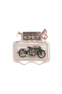 ASVASHOP Dekoratif Metal Kapı Yazısı Motosiklet Dekorlu Vintage Hediyelik