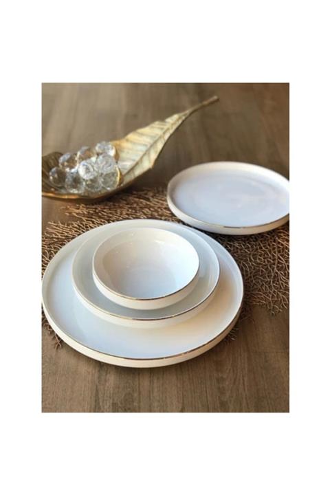 porselen 12 Kişilik Gold Yemek Takımı Lüx 48 Parça Yemek Seti