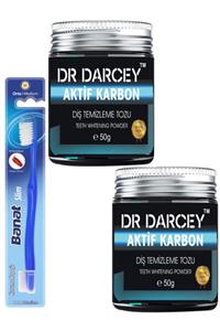 Dr Darcey Aktif Karbon Diş Temizleme Tozu 50 g x 2 Adet + Banat Diş Fırçası Hediye