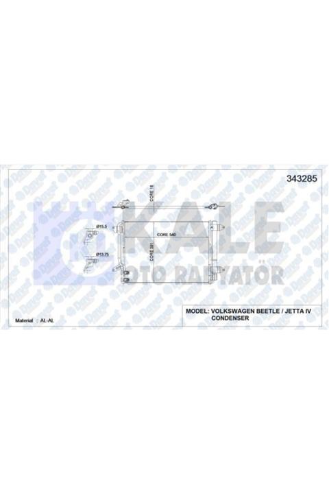 Parçafoni Klıma Radyatoru Vw Beetle / Jetta Iv 1.6 Tdı / 1.4 Tsı / 2.0 Tdı 12 Al/al Kuru