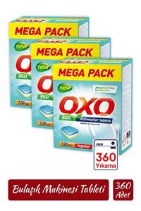 Oxo 360 Adet Bulaşık Makinesi Tableti Mega Paket Deterjan Hepsi Bir Arada (120x3)