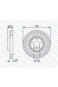 Parçafoni Fren Dıskı On Sol 348mm Bmw F10 2010-2016 F01-f02-f03-f04 2012-2018