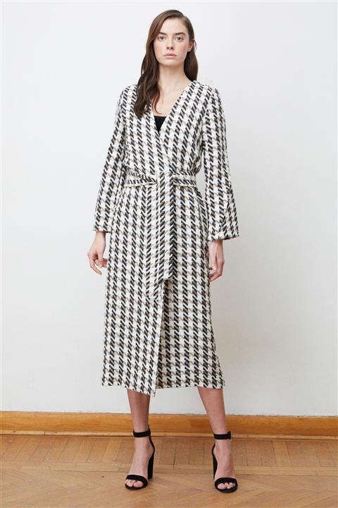 Armadio Design Kadın Bej Aısha Kol Detaylı Kemerli Palto 9004