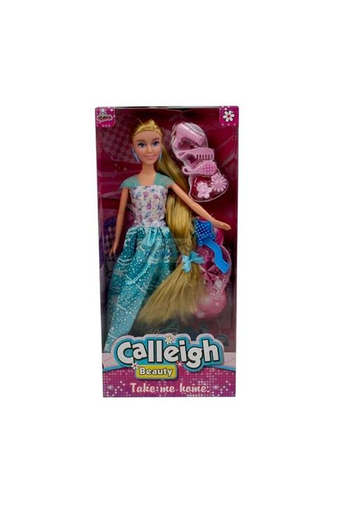 Dünyadan Hediyeler Uzun Saçlı Calleigh Oyuncak Bebek Aksesuarlı Mavi