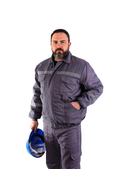 ESERIS Eser - 16-12 Gabardin Yazlık Astarsız Mont Reflektörlü - Gri