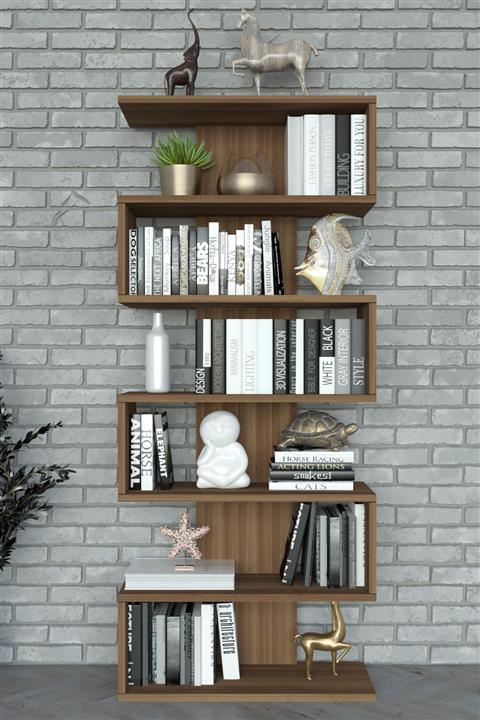 Moonlife Paris Dekoratif Kitaplık Ceviz