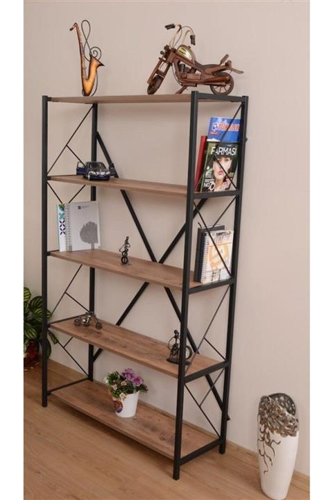 MESİR PLASTİK Metal Kitaplık 5 Raflı Dosya Dolabı Ofis Ev