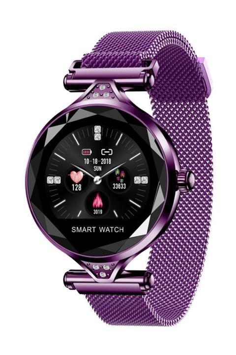 By adm H1 Smart Watch H1 Bayan Akıllı Saat Nabız Ölçer Uyku Ve Spor Faaliyetleri - Lila