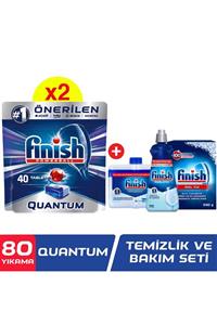 Finish Quantum 80 Tablet Bulaşık Makinesi Deterjanı + Temizlik Ve Bakım Seti