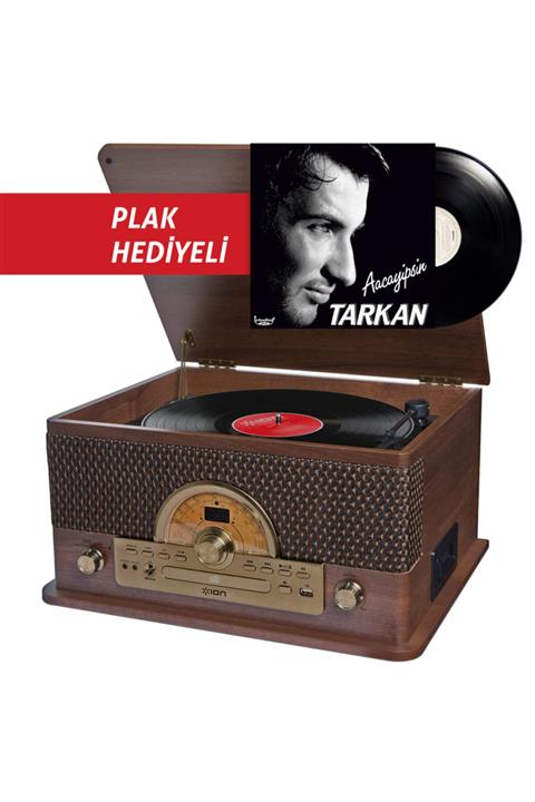 Ion Superior Lp Ahşap Hoparlörlü Pikap Ve Tarkan Plak