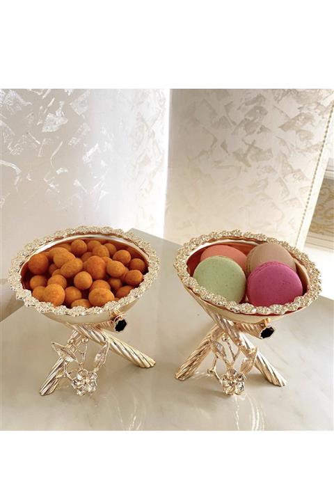 CAŞ DEKORASYON Ayaklı Lüx Çerezlik & Lokumluk - 2 Adet