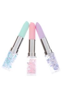 Fietra Yaratıcı Ruj Şeklinde Glitter Quicksand 0.5mm Jel Kalem (3'lü Set)