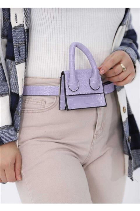 modakervanı Mor Kemerli Bel Çantası