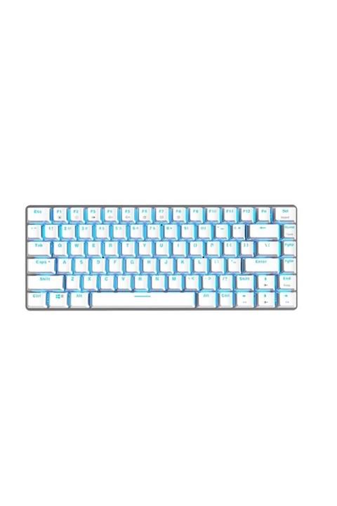 CAFELE Ajazz Ak33/l 82 Tuş Işıklı Beyaz-siyah Switch Oyuncu Mekanik Klavye