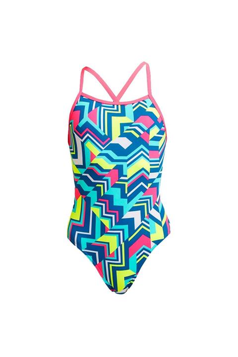 FUNKİTA Girl's Tie Me Tight One Piece Cut Lines