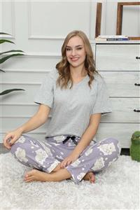 modalove Kadın Lila Pijama Tek Alt Set 2li