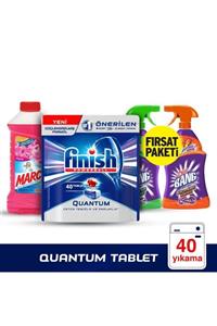 Finish Quantum 40 Tablet +marc Yüzey Temizleyici 900 ml Floral + Cillit Bang Mutfak & Banyo Sprey