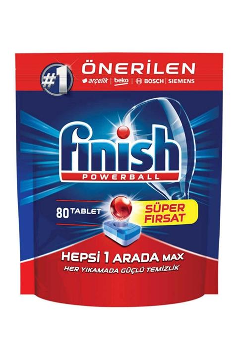 Finish 80'li Hepsi Bir Arada Powerball Bulaşık Makinesi Tableti